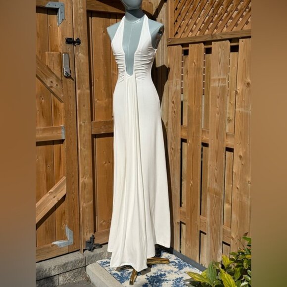 🆕 MISHA COLLECTION 🧿 NWOT The Jennifer Cupro Maxi Dress, Ivory - Sz XS - Picture 5 of 16